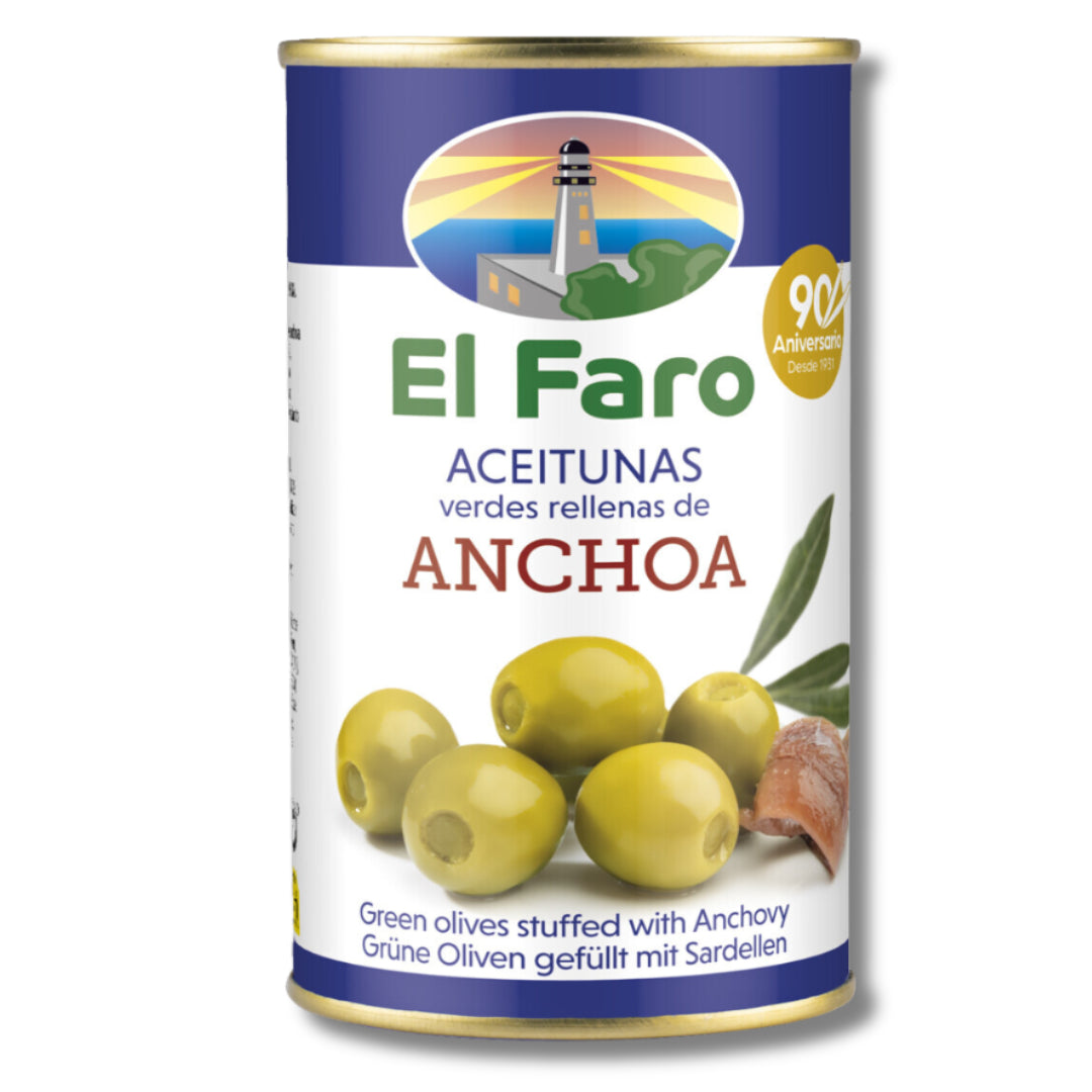 Anchovy Stuffed Green Olives - Aceitunas Rellenas Anchoa. El Faro, 1.470 Lt