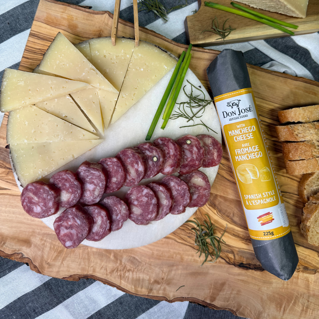 Spanish Dry Sausage with Manchego Cheese - Salchichon con Manchego. Don Jose, Stick 225g