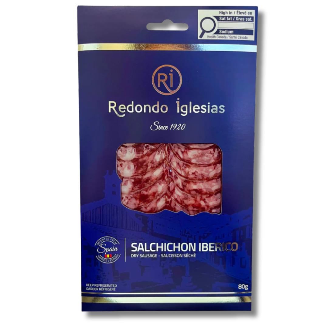 Iberian Dry Sausage Sliced - Salchichon Iberico lonchas. Redondo Iglesias, 80g