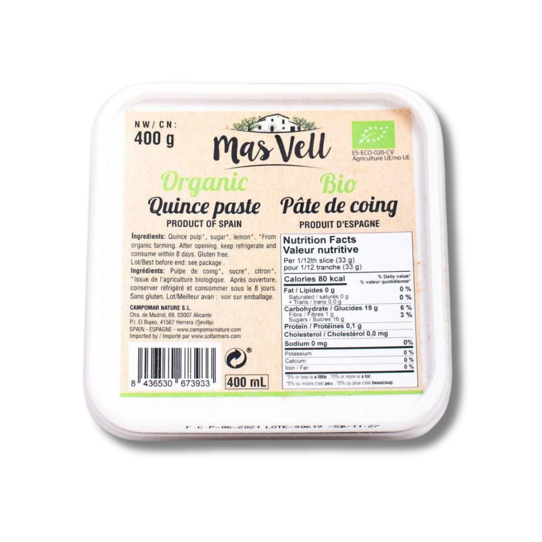 Mas Vell organic quince paste (membrillo), 400 g - Solfarmers