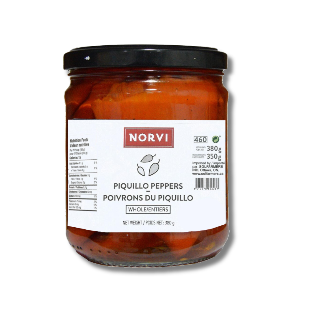 Whole Piquillo Peppers Norvi, 380g - Solfarmers