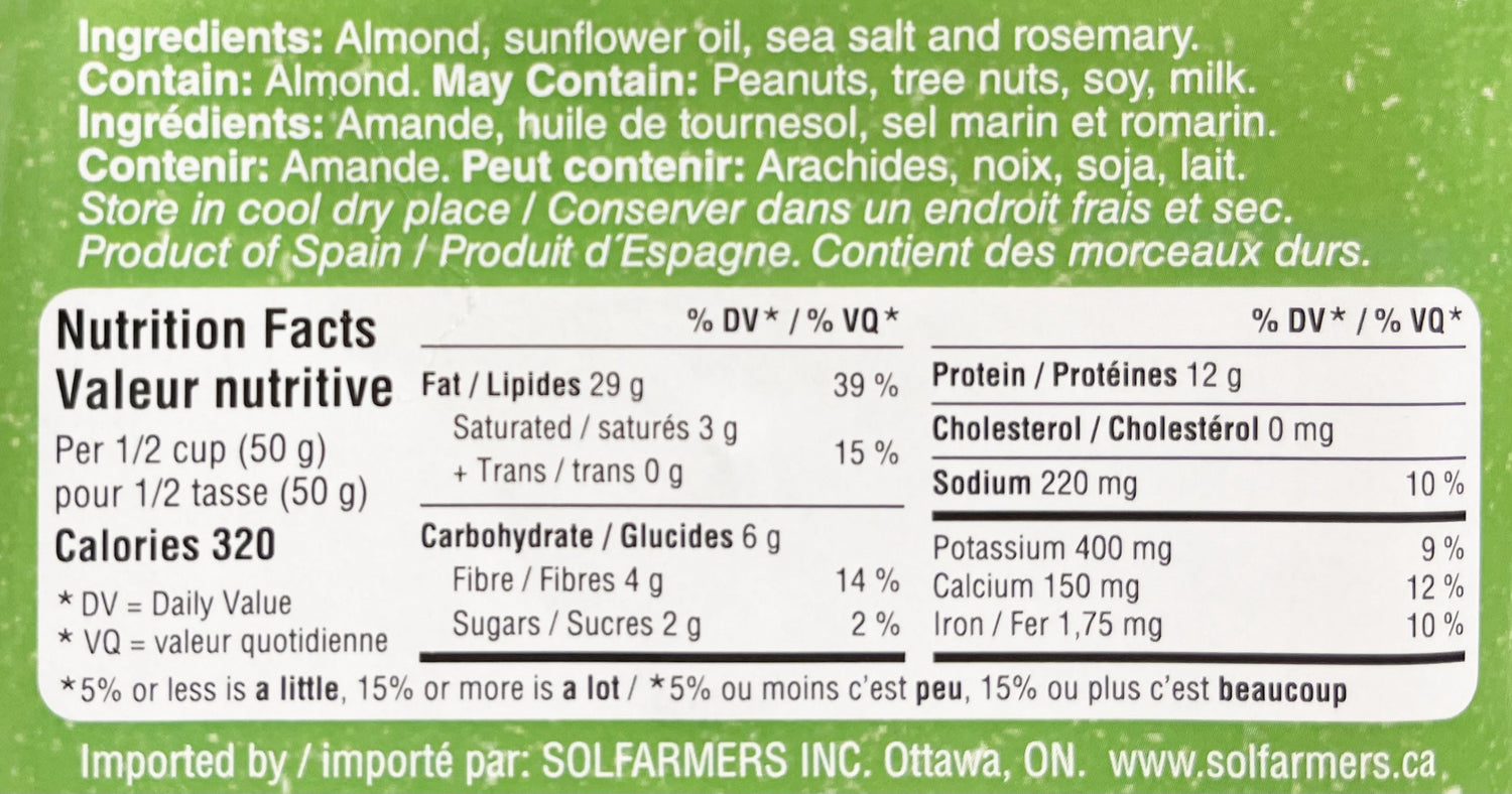 El Nogal Valencia Almond Rosemary Tray 100g - Solfarmers