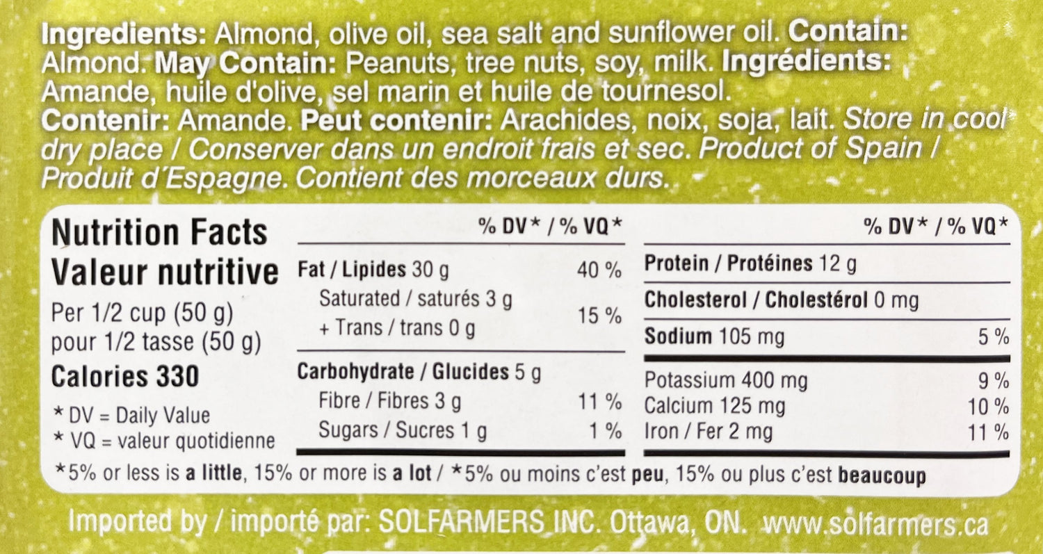 El Nogal Valencia Almond Olive Oil, Tray 100g - Solfarmers