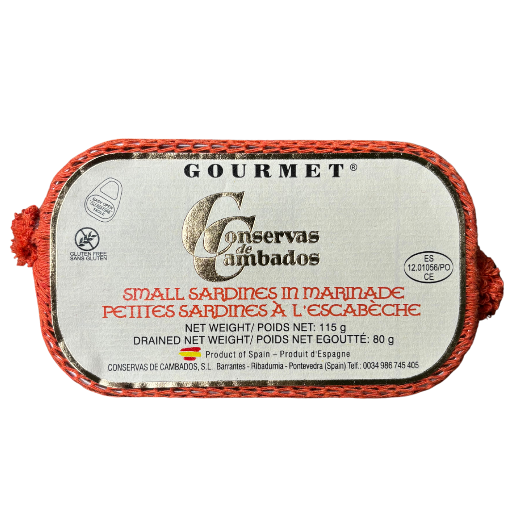 Small gourmet sardines in traditional Spanish marinade by Conservas de Cambados