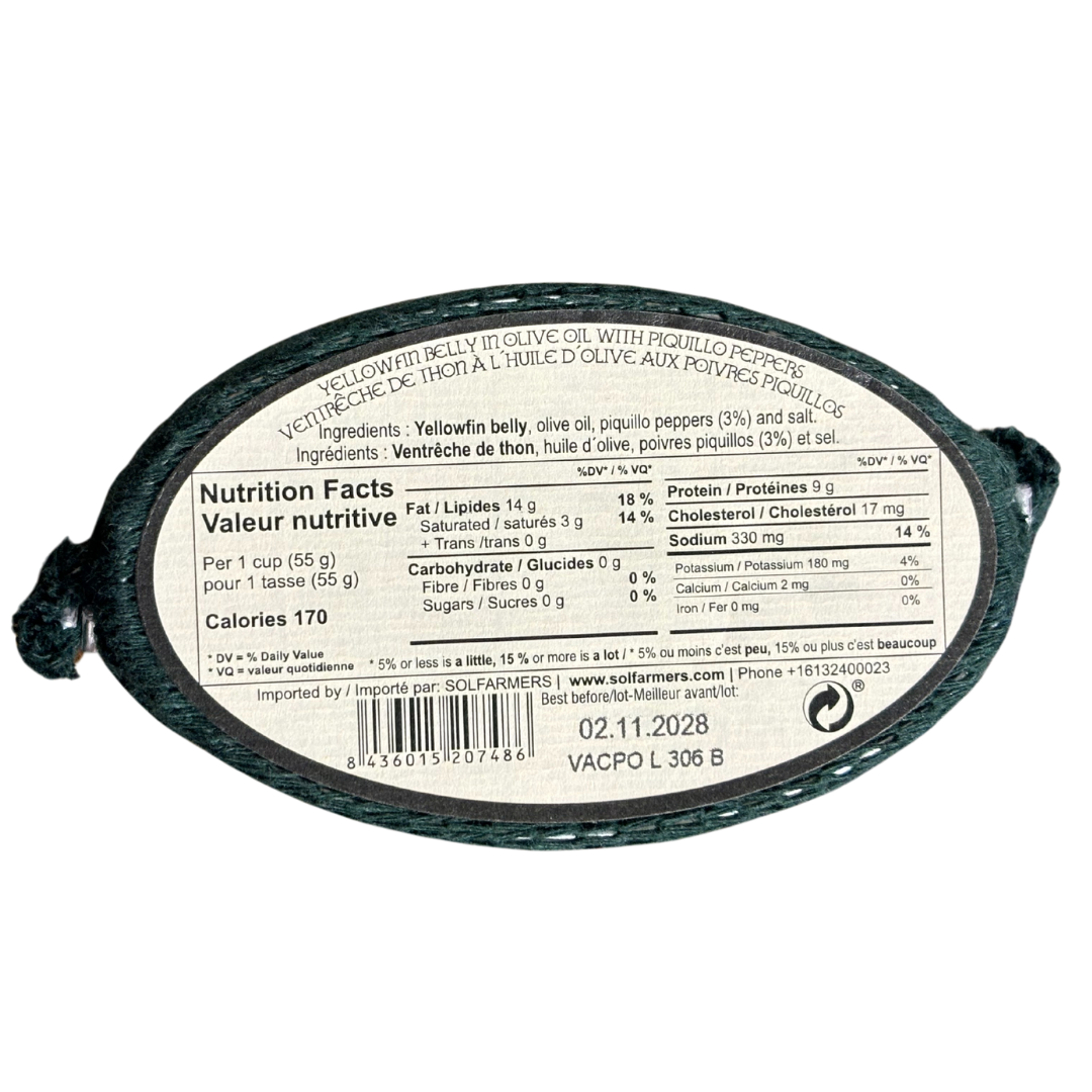 yellowfin belly in olive oil