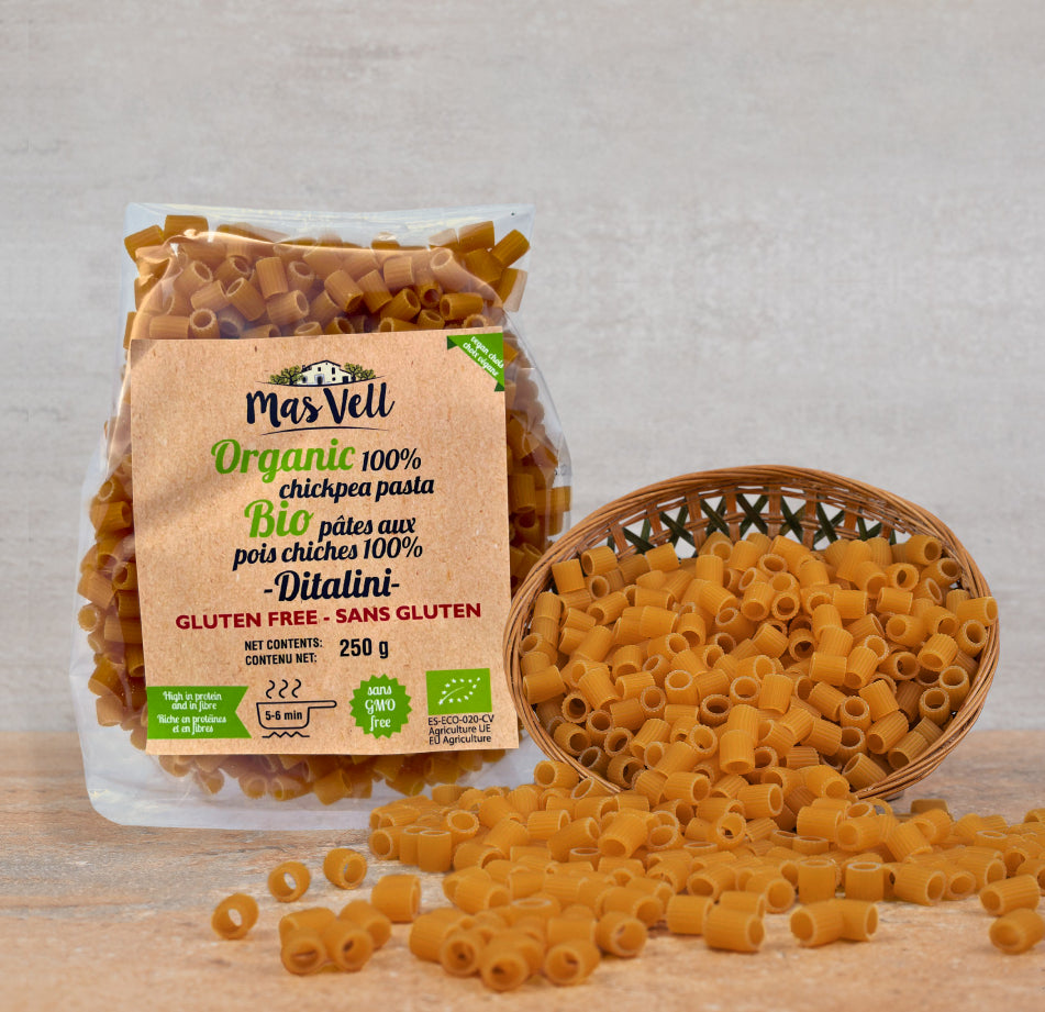 Pasta Ditalini Chickpea - Garbanzos. Mas Vell, 250g