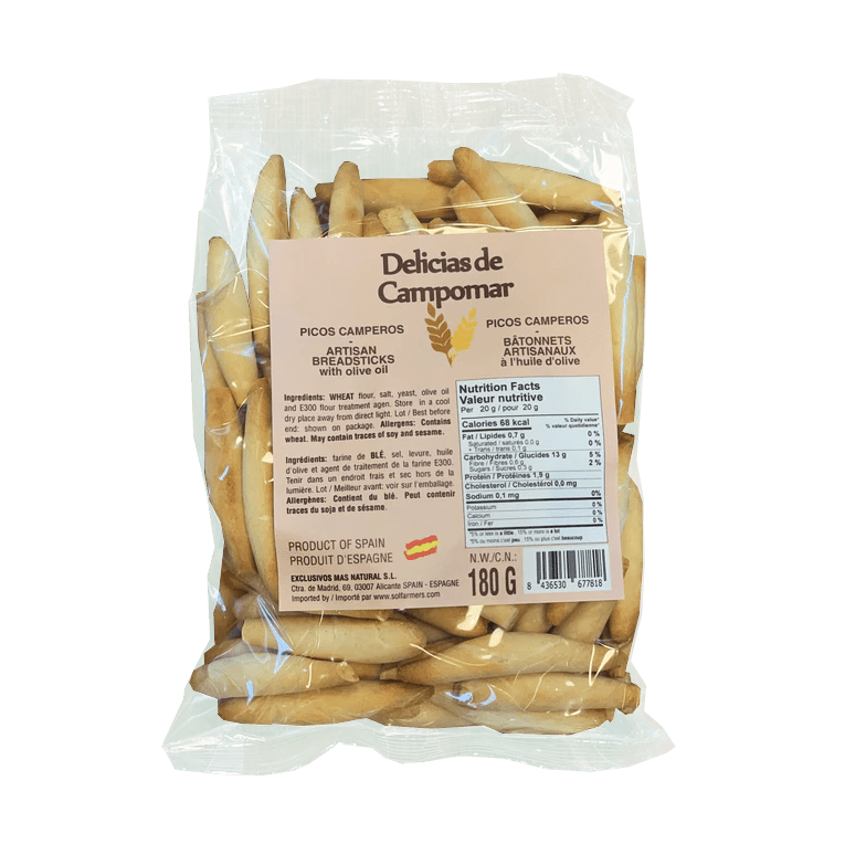 Artisan breadsticks with olive oil "picos camperos", 180 g - Solfarmers