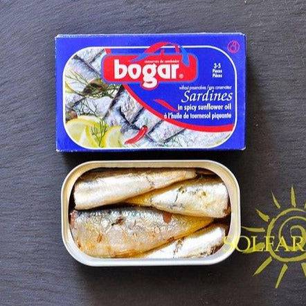 Bogar sardines in spicy sunflower oil - Solfarmers