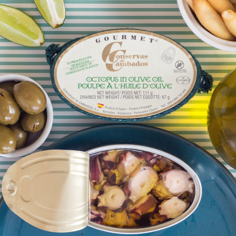 Premium Spanish canned octopus from Spain in olive oil
