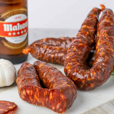 Spanish chorizo and cheese paired for tapas boards