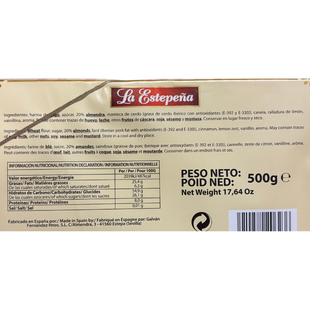 Almond Cookies - Mantecado Casero. La Estepeña, 250g