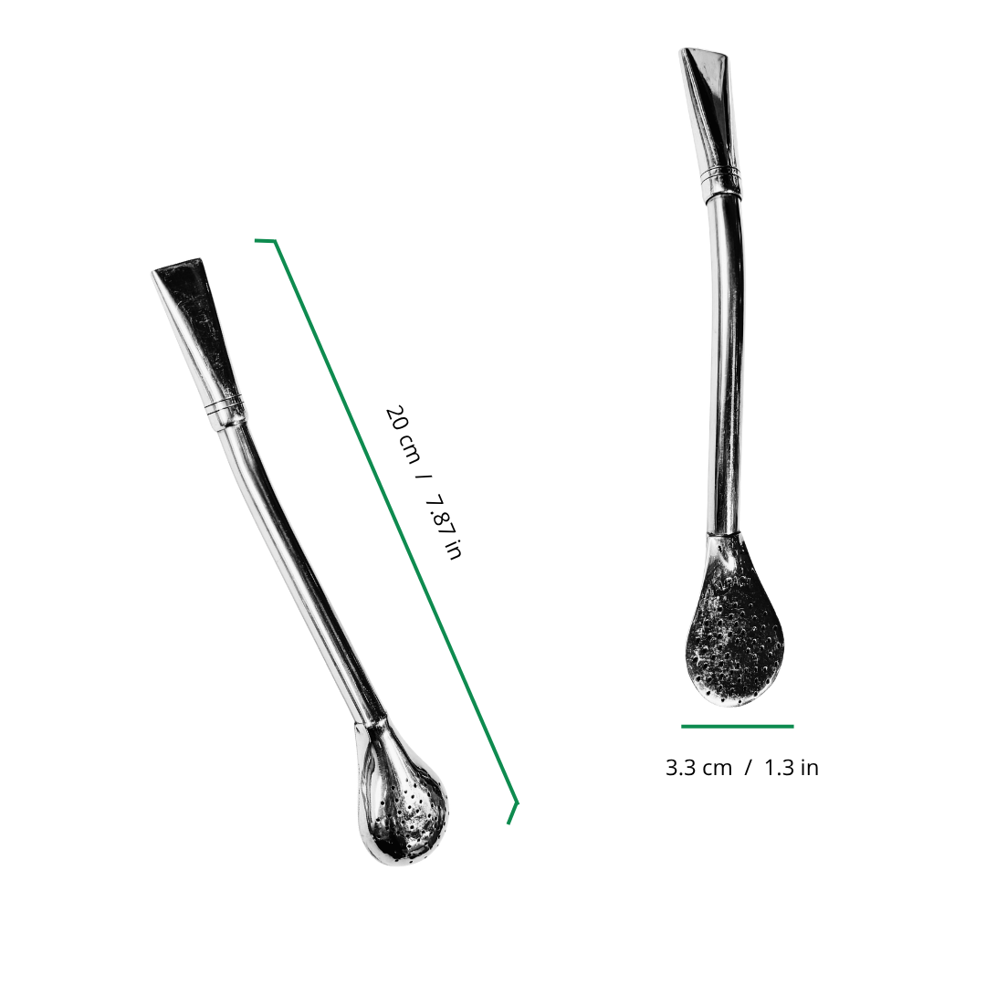 Nickel Silver Wide Straw for Mate - Bombilla Ancha de Alpaca para Yerba Mate