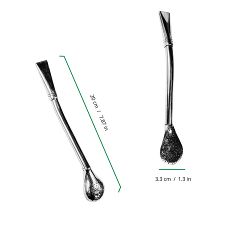 Nickel Silver Wide Straw for Mate - Bombilla Ancha de Alpaca para Yerba Mate - Solfarmers