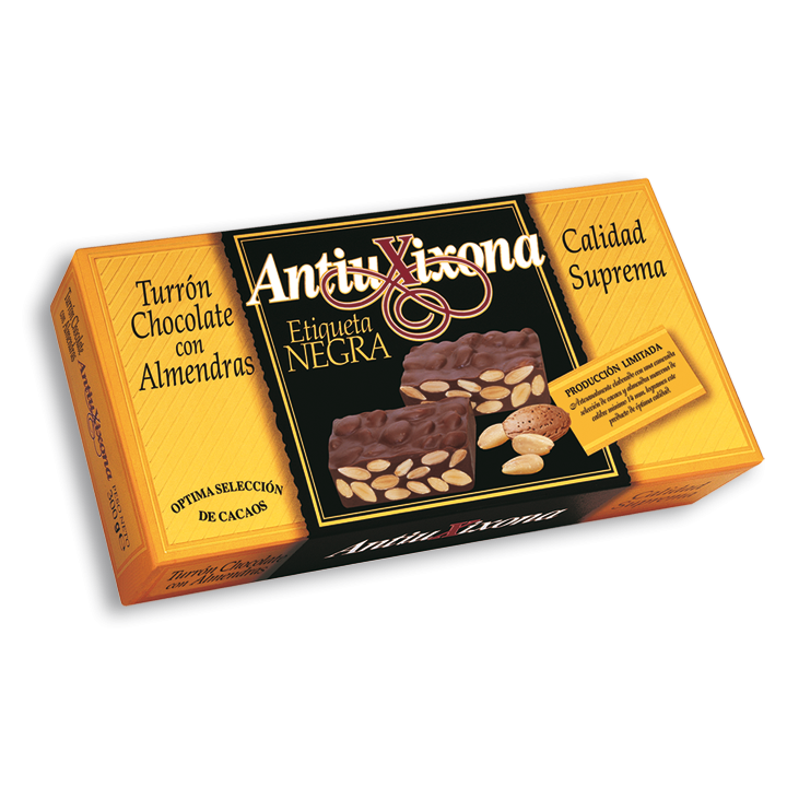 Chocolate with Almonds Nougat - Turron Chocolate Almendras. AntiuXixona, 200g