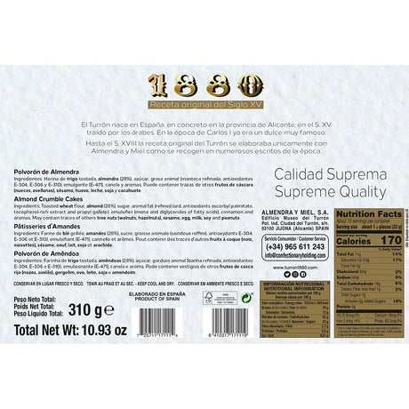 Artisan Almond Crumble Cakes - Polvorones Artesanos Almendra. 1880, 310 g - Solfarmers