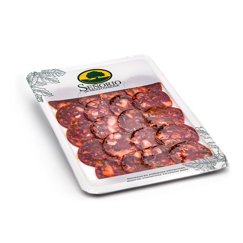 Chorizo ​​Ibérique de Bellota "Chorizo ​​Ibérico de Bellota". Monsieur de Montanera. En tranches 100gr