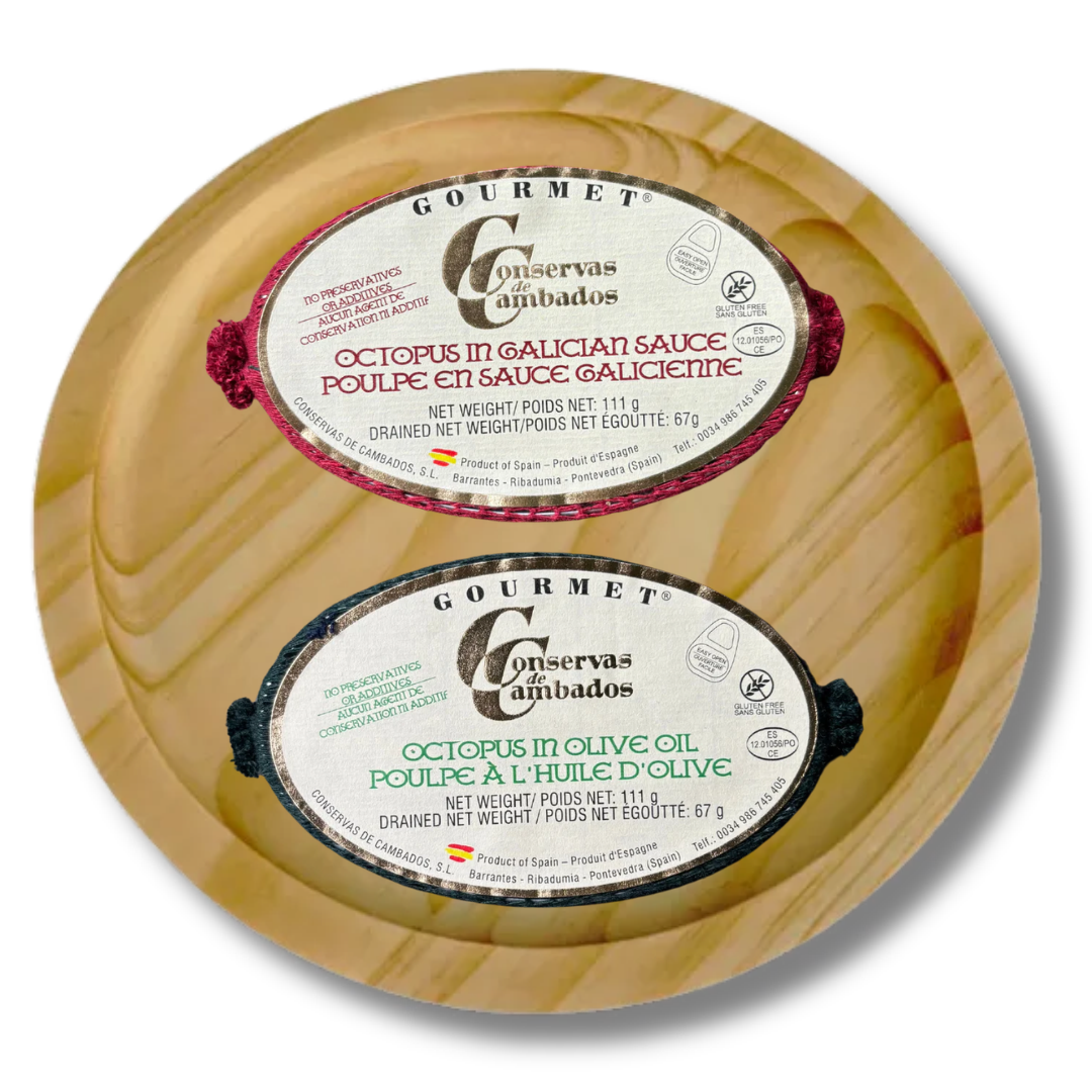 Octopus Gourmet Set w/Wooden Serving Plate