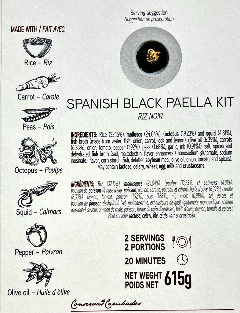 Spanish black paella kit by Conservas Cambados - Solfarmers