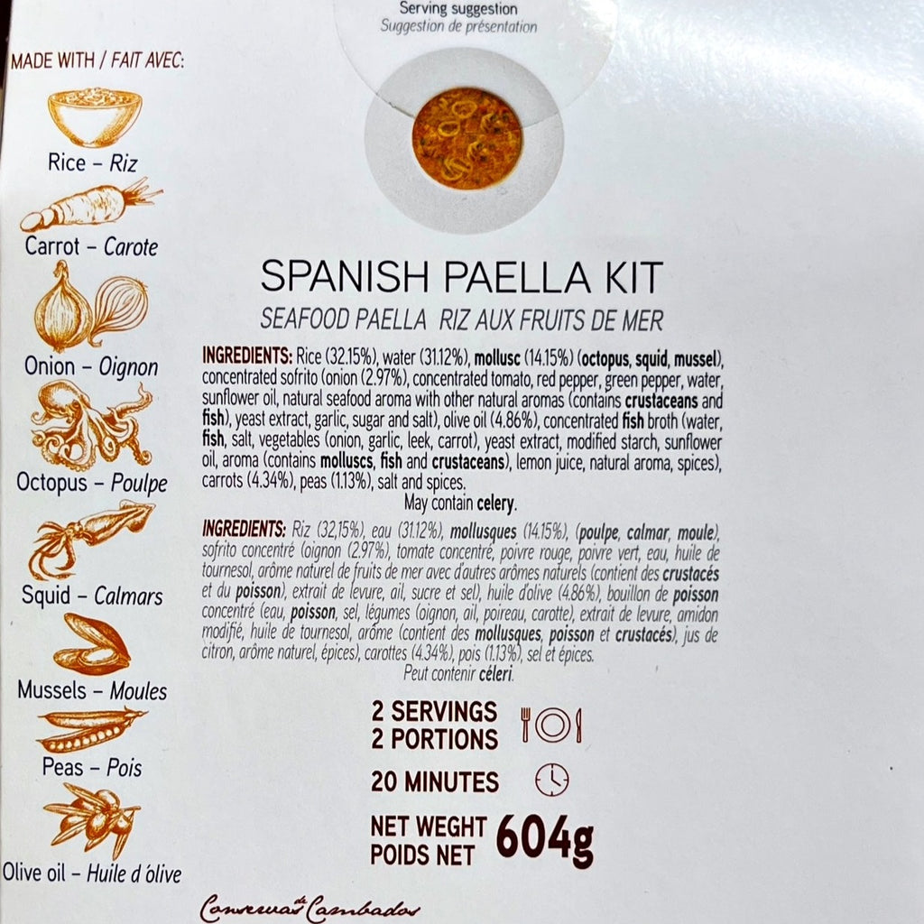 Spanish seafood paella kit by Conservas Cambados - Solfarmers