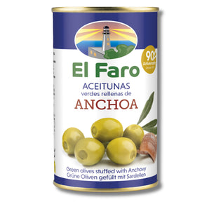 Anchovy Stuffed Green Olives - Aceitunas Rellenas Anchoa. El Faro, 1.470 Lt - Solfarmers