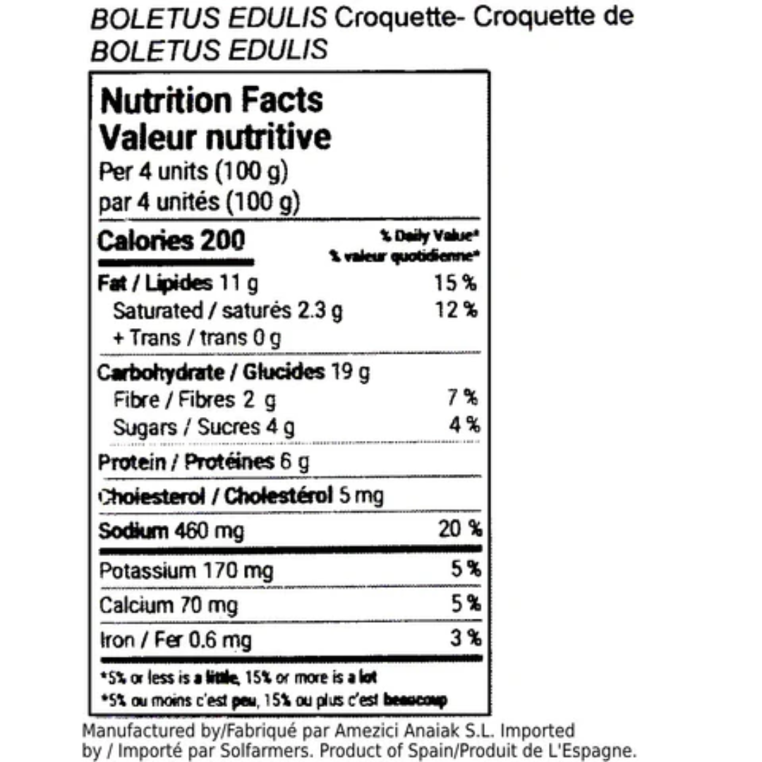Croquettes de champignons Boletus Edulis Ameztoi, 1Kg