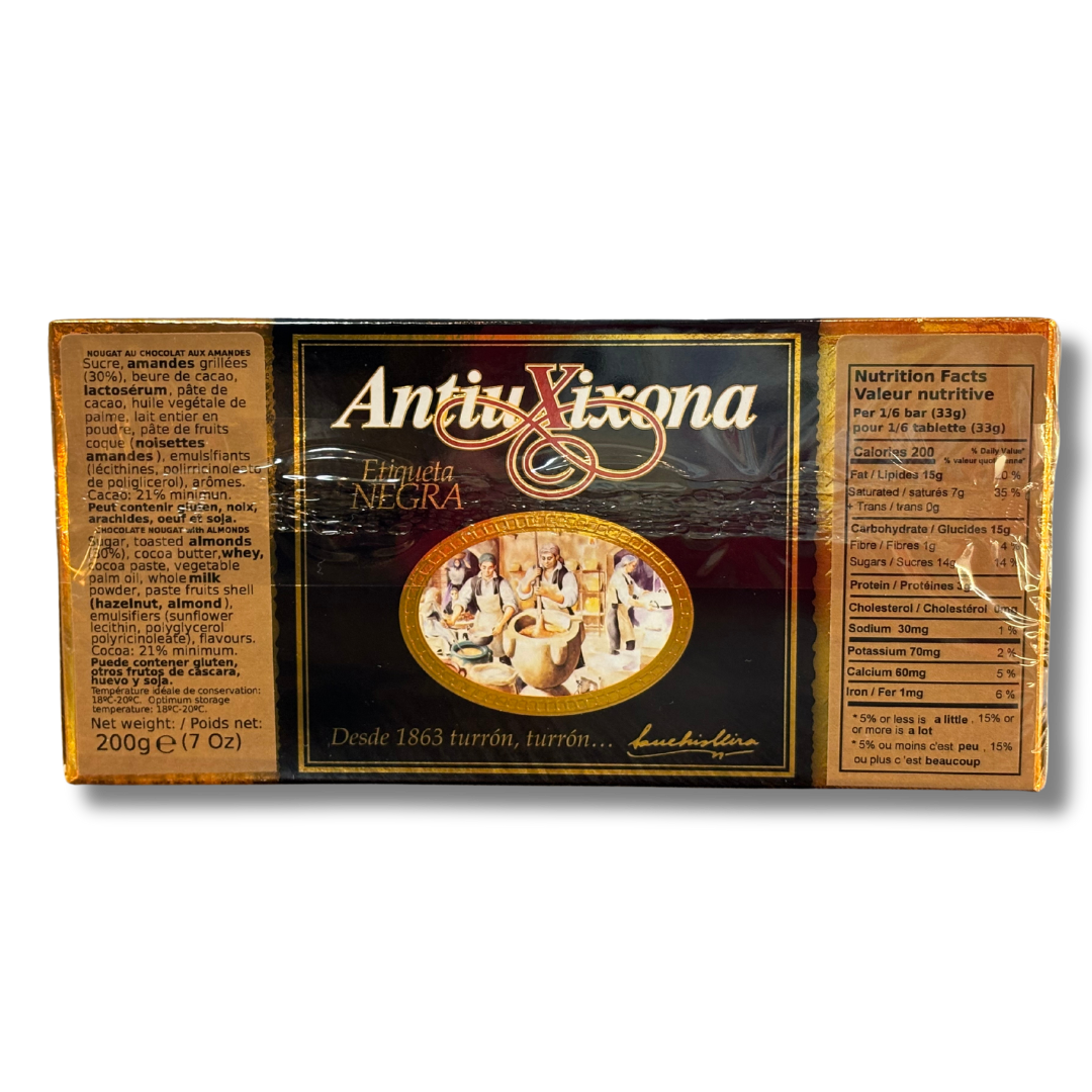 Chocolate with Almonds Nougat - Turron Chocolate Almendras. AntiuXixona, 200g