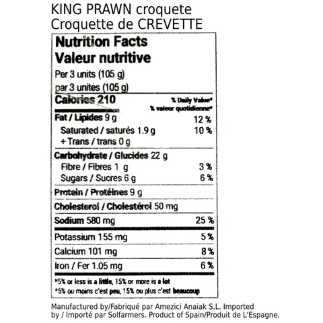 Croquettes de crevettes royales Ameztoi, 1 kg