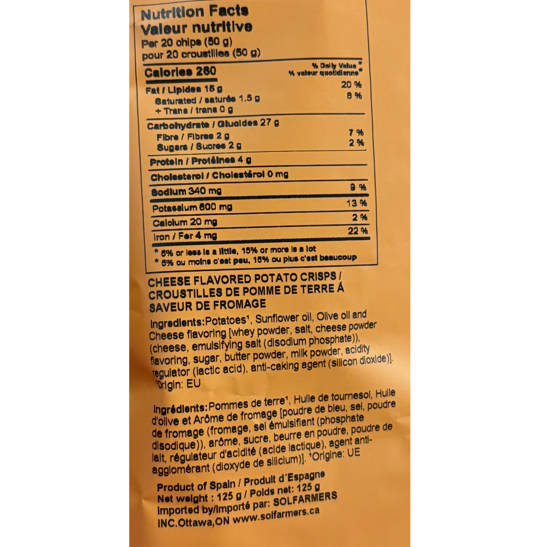 Inessence Potato Chips Manchego Cheese - Solfarmers