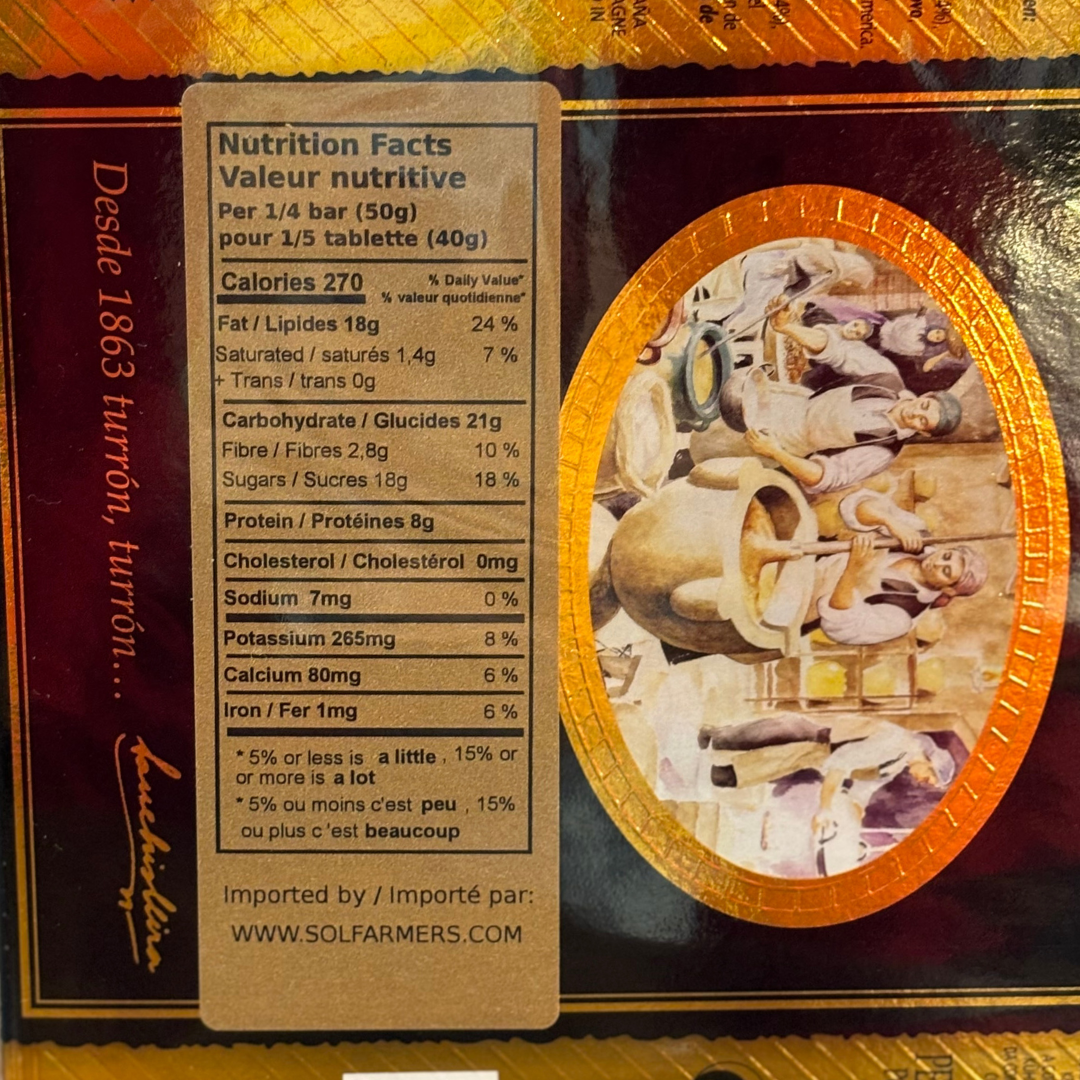 Round Crunchy Alicante Nougat - Torta Turrón Alicante DOP. AntiuXixona, 200g