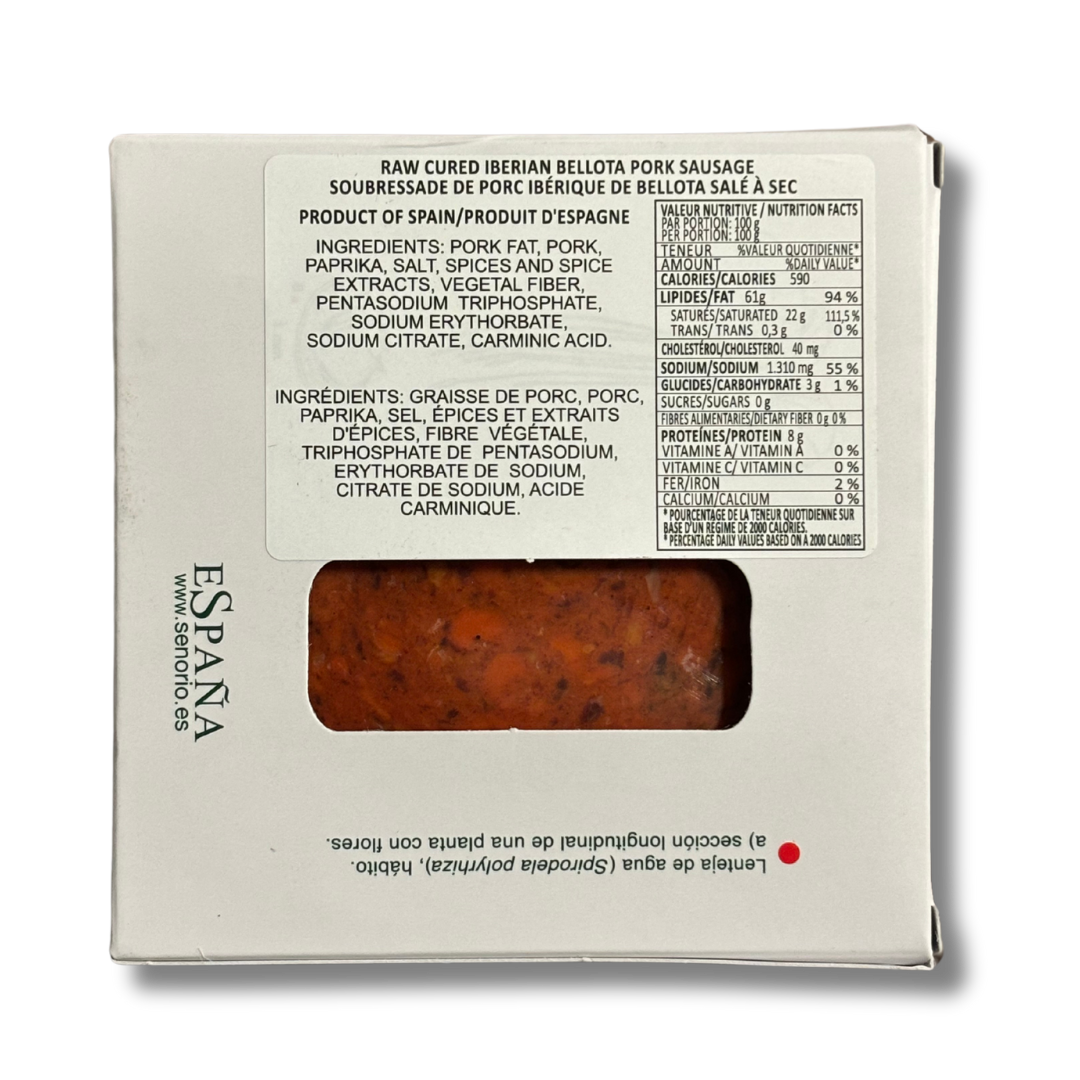 Acorn Fed Iberican Semi Soft Chorizo - Sobrasada Ibérica - Señorio de Montanera, 350g - Solfarmers