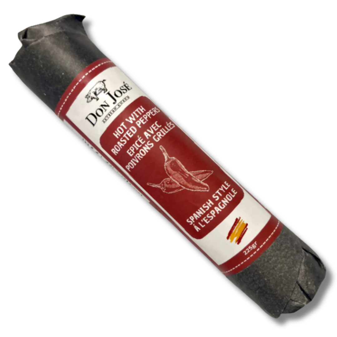 Spanish Hot Dry Sausage with Roasted Peppers - Salchichon Picante. Don Jose, Stick 225g