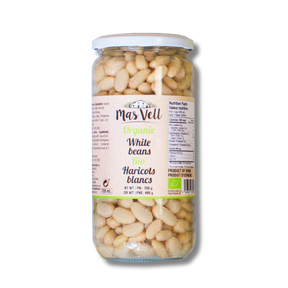 Mas Vell organic white beans in brine, 700 g - Solfarmers