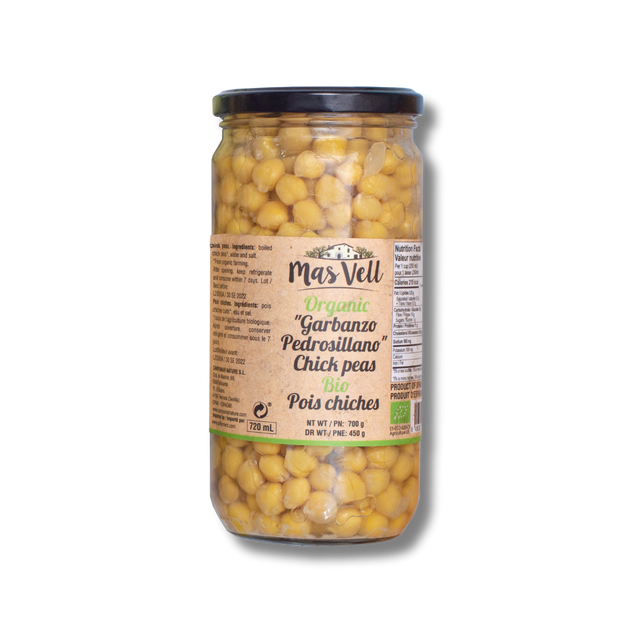 Mas Vell organic chickpeas Pedrosillano in brine, 700 g - Solfarmers