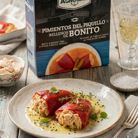 Piquillo Peppers Stuffed with White Tuna - Pimientos Rellenos de Bonito. Agromar, 280 g - Solfarmers