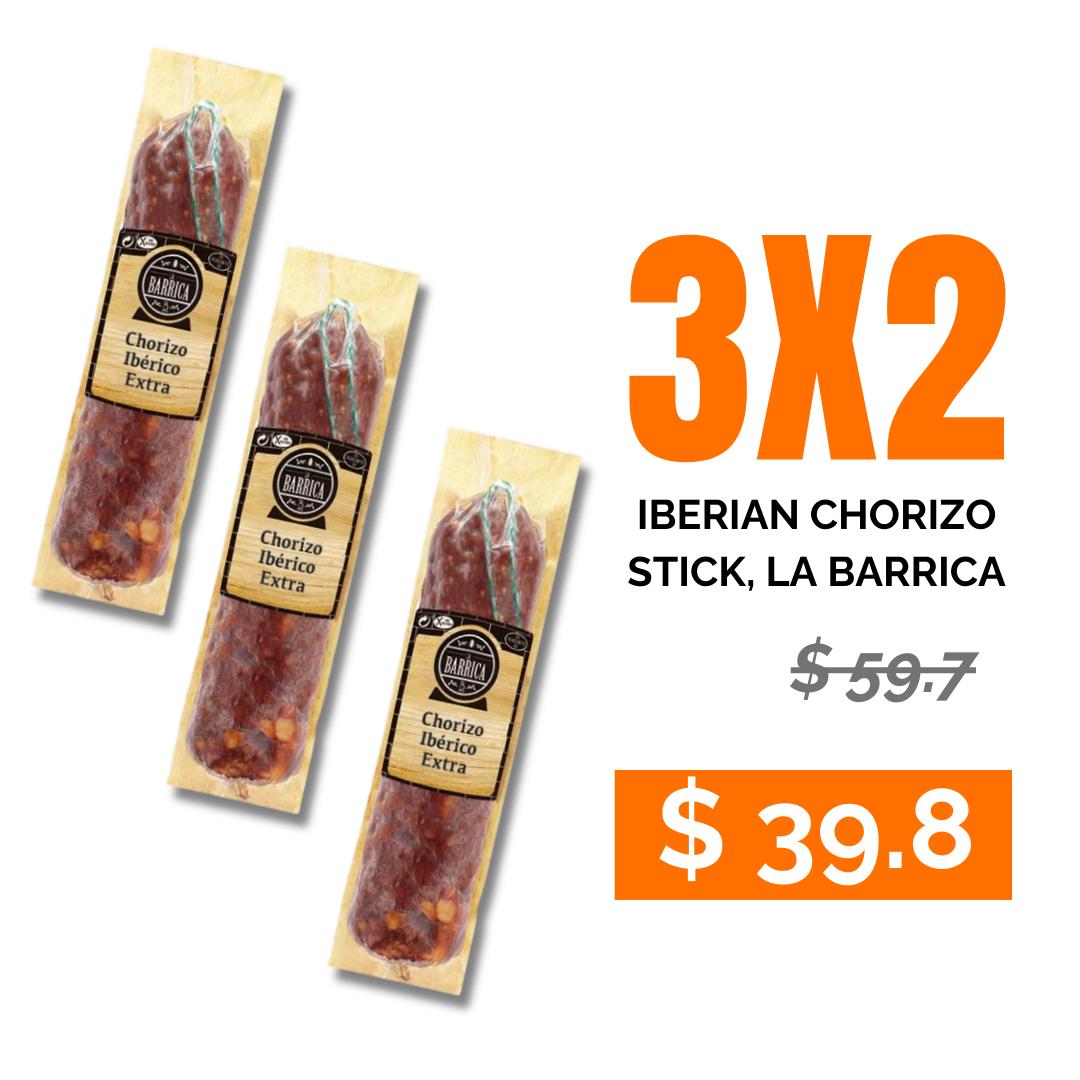 3x2 Pack - Iberian Chorizo Stick. La Barrica