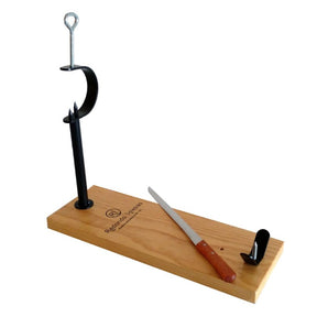 Wood Ham Stand Kit and knife / Set Jamonero madera y cuchillo. RedondoIglesias - Solfarmers
