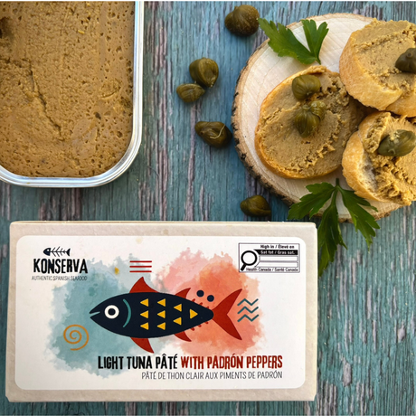 Light Tuna Pâté w/ Padrón Peppers - Paté de Atún c/ Pimientos de Padrón. Konserva