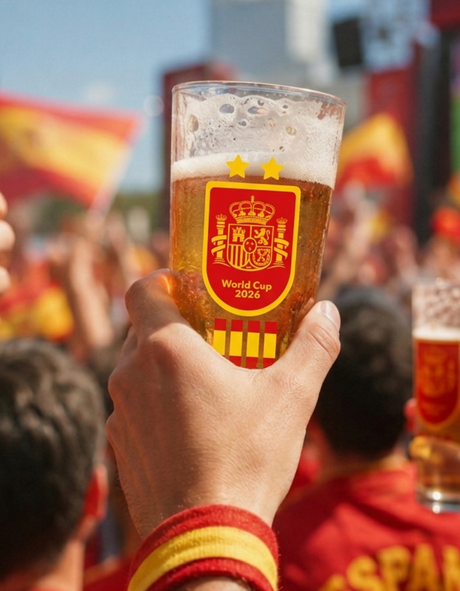 Spain World Cup Shaker pint glass