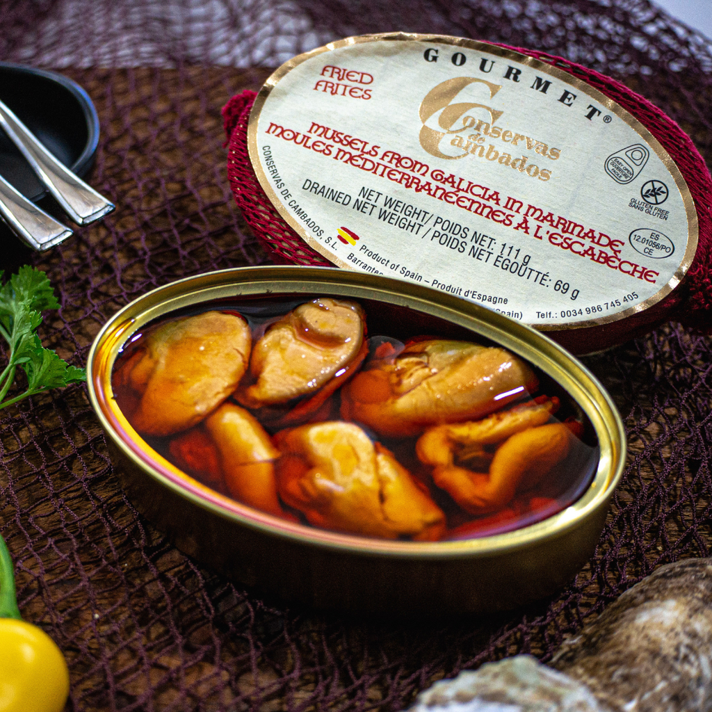 Gourmet Mussels in Marinade "Mejillones en Escabeche". Conservas de Cambados - Solfarmers
