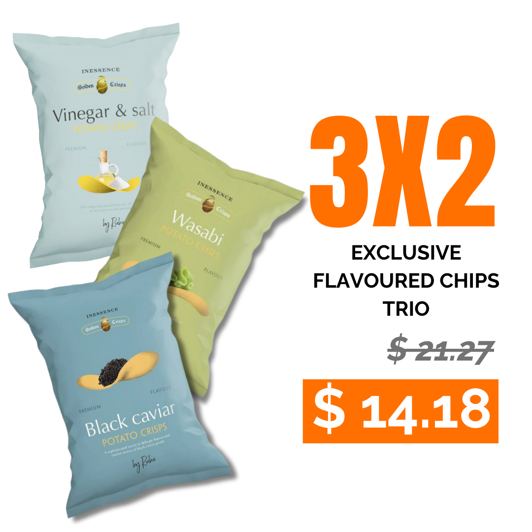 3x2 Pack - Wasabi, Salt Vinegar & Black Caviar Flavored Snacks