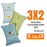 3x2 Pack - Wasabi, Salt Vinegar & Black Caviar Flavored Snacks