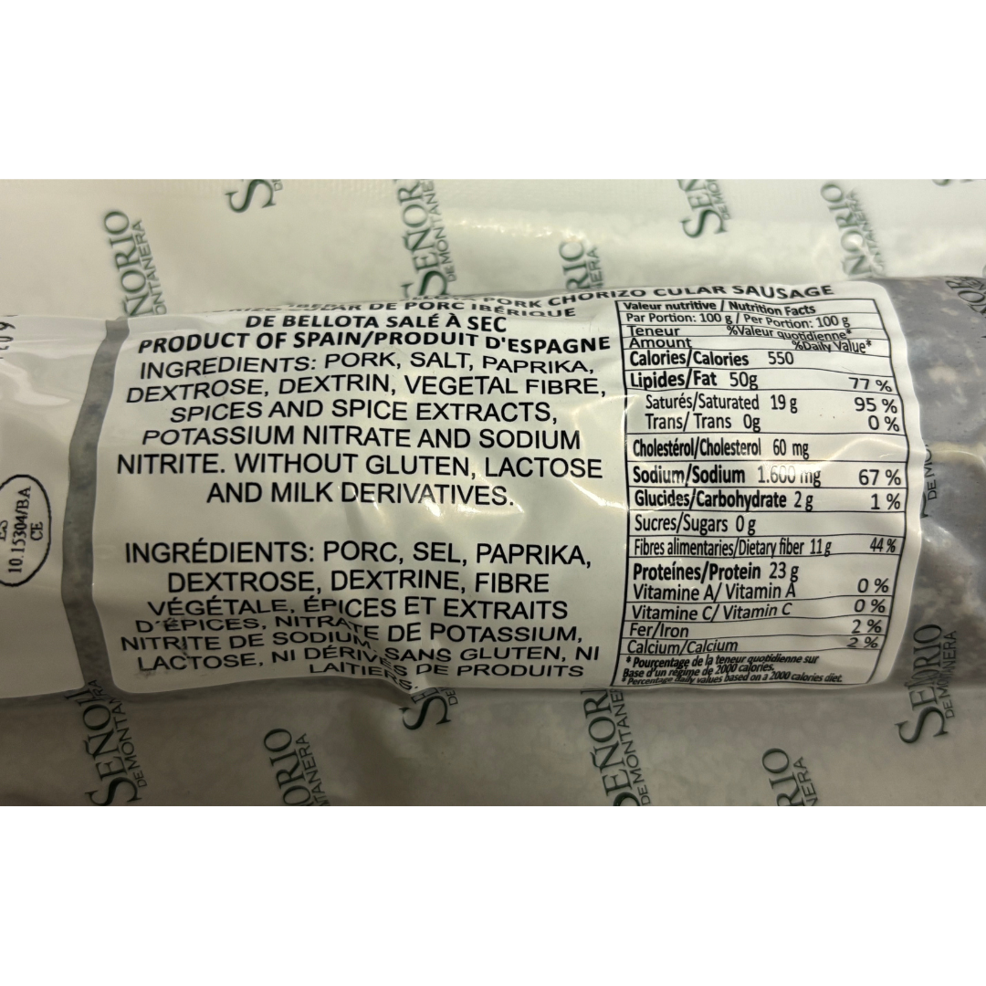 Acorn-Fed Iberian Chorizo - Iberico de Bellota. Señorio de Montanera, Block 1kg