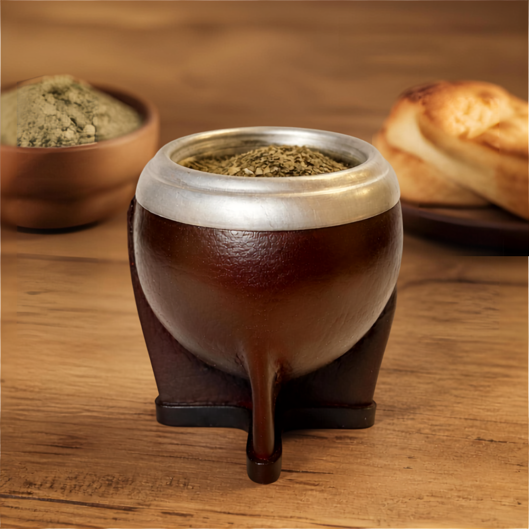 Handcrafted Leather & Aluminium Torpedo Mate - Yerba Mate Cup