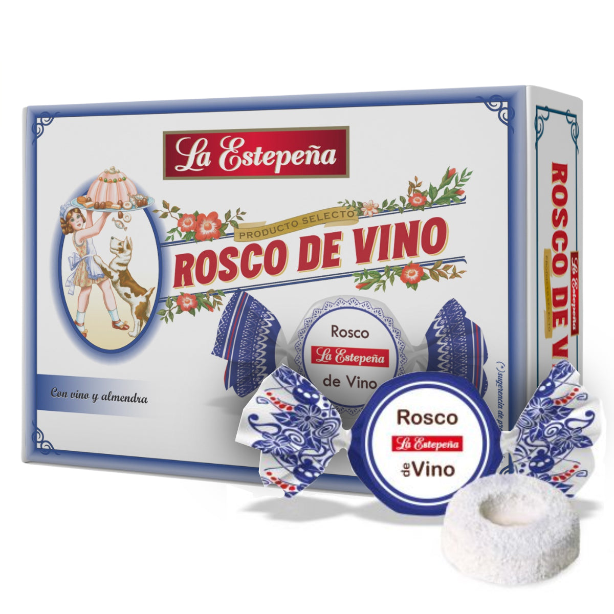 Almond and Wine Round Pastries - Roscos de Vino y Almendra. La Estepeña, 400g