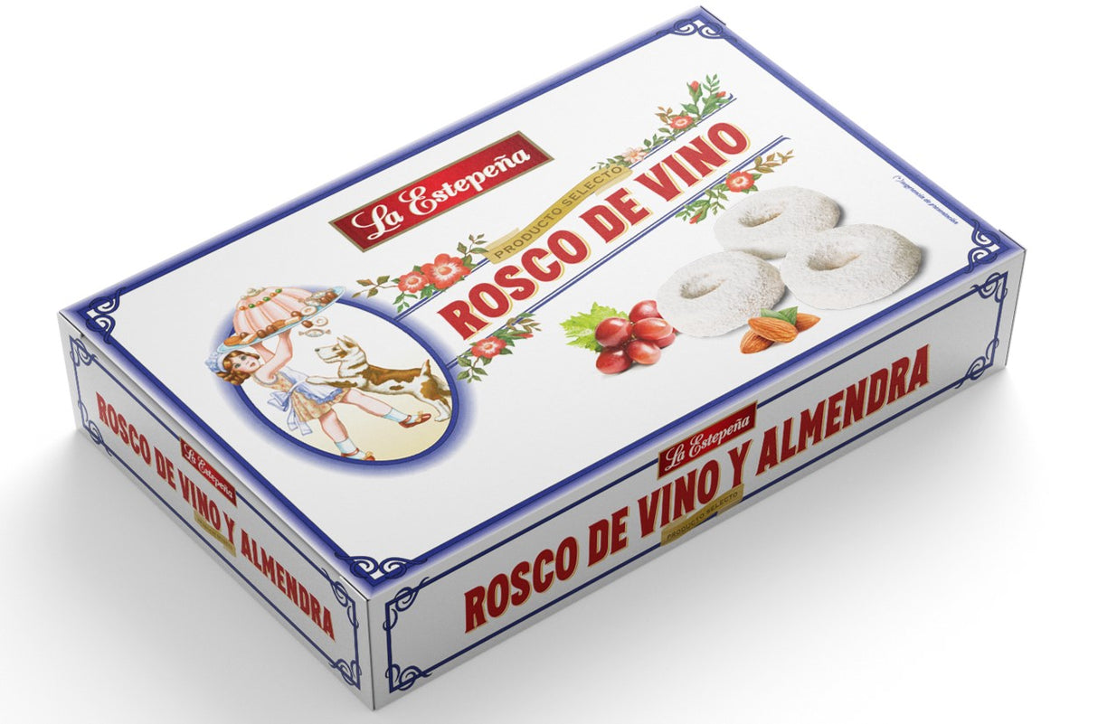 Almond and Wine Round Pastries - Roscos de Vino y Almendra. La Estepeña, 400g