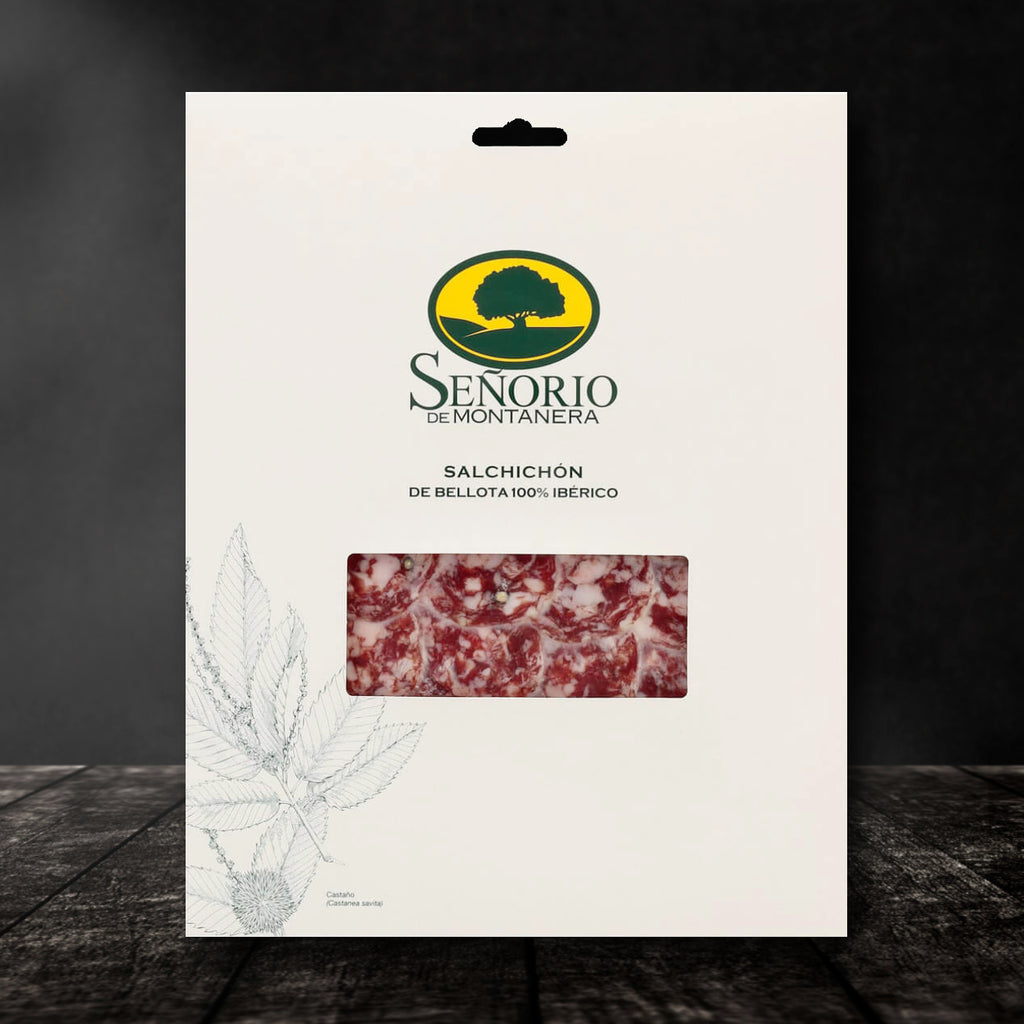 Acorn-Fed Iberian Salchichón "Salchichón Ibérico de Bellota". Señorio de Montanera. (Sliced 100gr) - Solfarmers