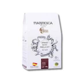 Prepare a traditional Spanish black paella with our complete paella kit. Includes saffron, paella seasoning, and all essentials for a rich Mediterranean seafood paella. Perfect for creating an authentic Spanish paella experience, paella Valenciana, or gourmet seafood paella recipes.