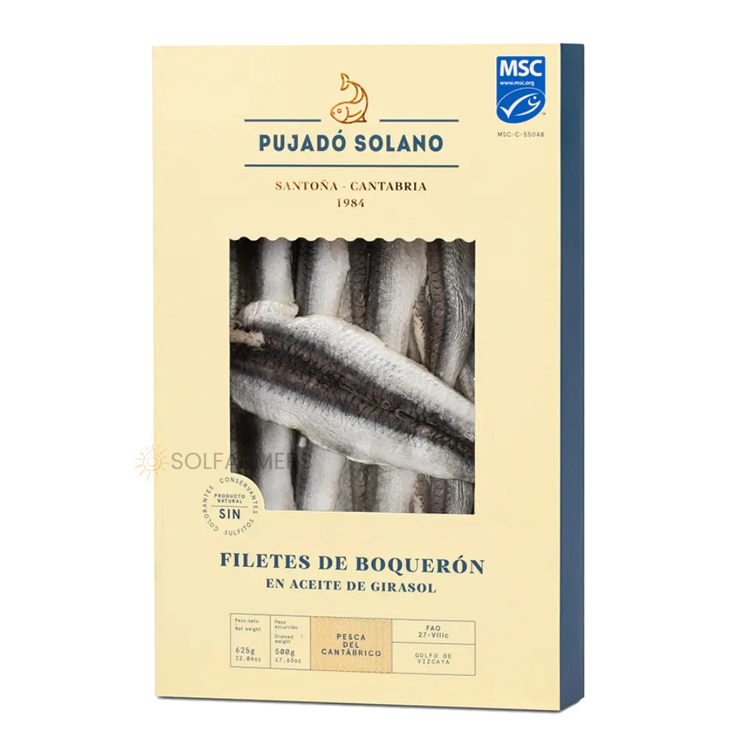 White Anchovies in Sunflower Oil - Boquerones en Aceite. Pujado Solano, 625g