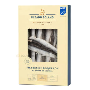 White Anchovies in Sunflower Oil - Boquerones en Aceite. Pujado Solano, 625g - Solfarmers