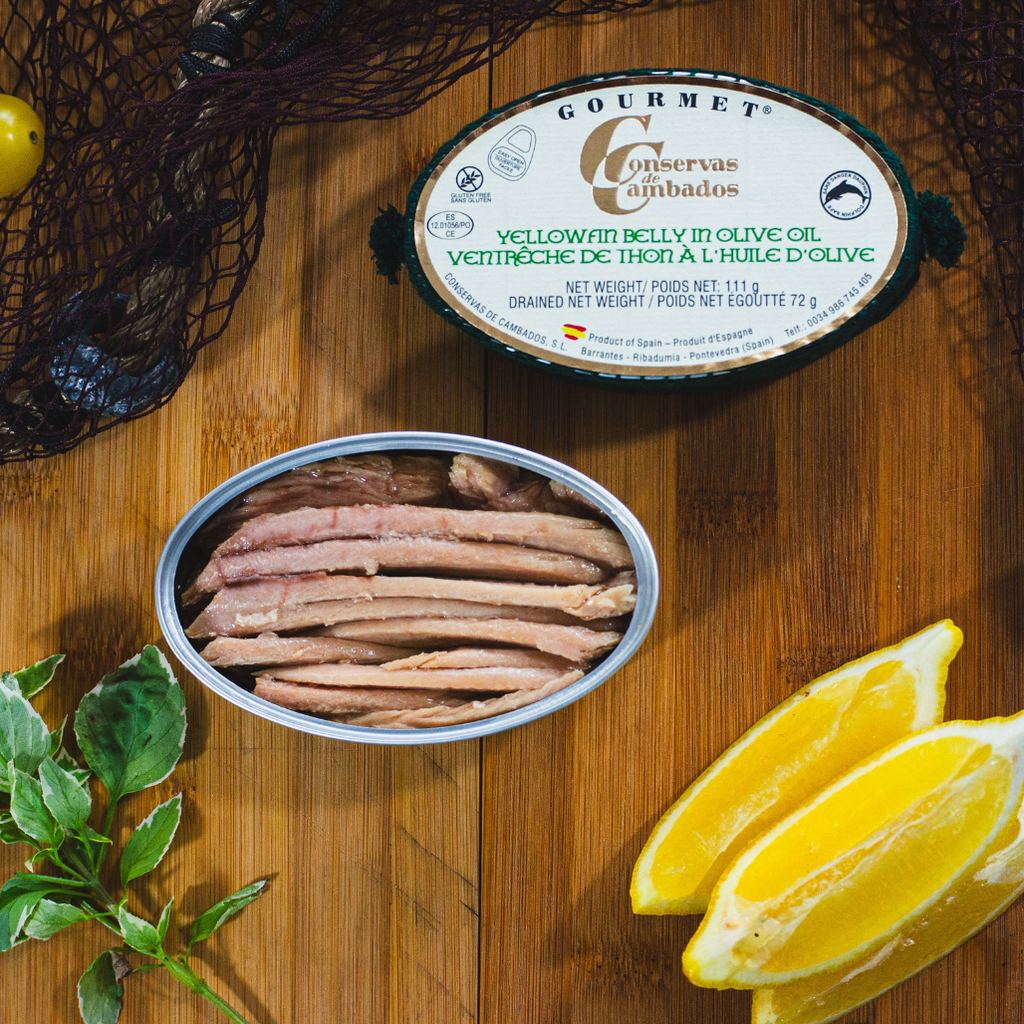 Gourmet yellowfin tuna belly (ventresca de atun claro) in olive oil - Solfarmers